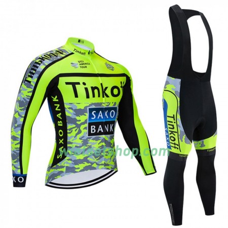 Fietskleding (Fietsshirt Lange Mouw + Lange Koersbroek) 2020 Tinkoff N001